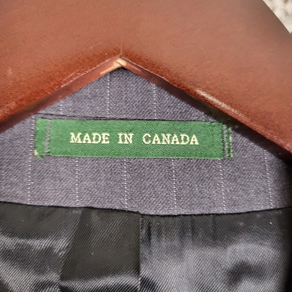 LRL Ralph Lauren Men's‎ Gray Pinstripe 100% Wool Blazer 40R